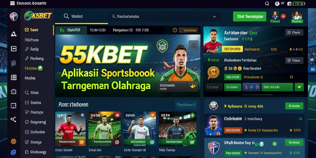 Tampilan menarik dari aplikasi 55KBET saat melakukan taruhan olahraga.