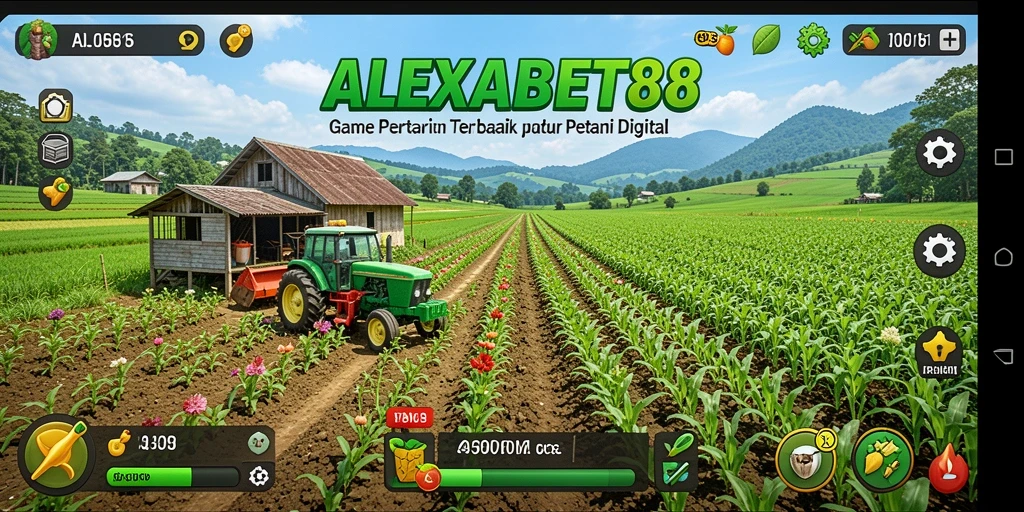 Tampilan screenshot menunjukkan gameplay bertani yang menyenangkan.