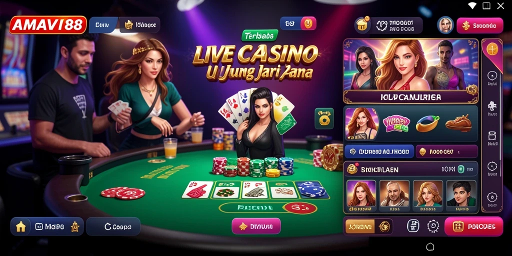 Tampilan gameplay mendebarkan di AMAVI88 dengan dealer langsung.