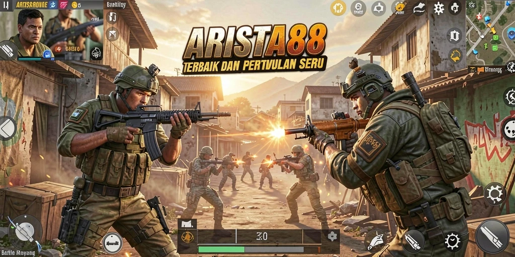 Gameplay ARISTA88 yang mendebarkan dan seru di medan perang Battle Royale.