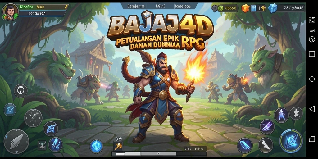 Screenshot gameplay BAJAJ4D menampilkan pertarungan epik dalam RPG.