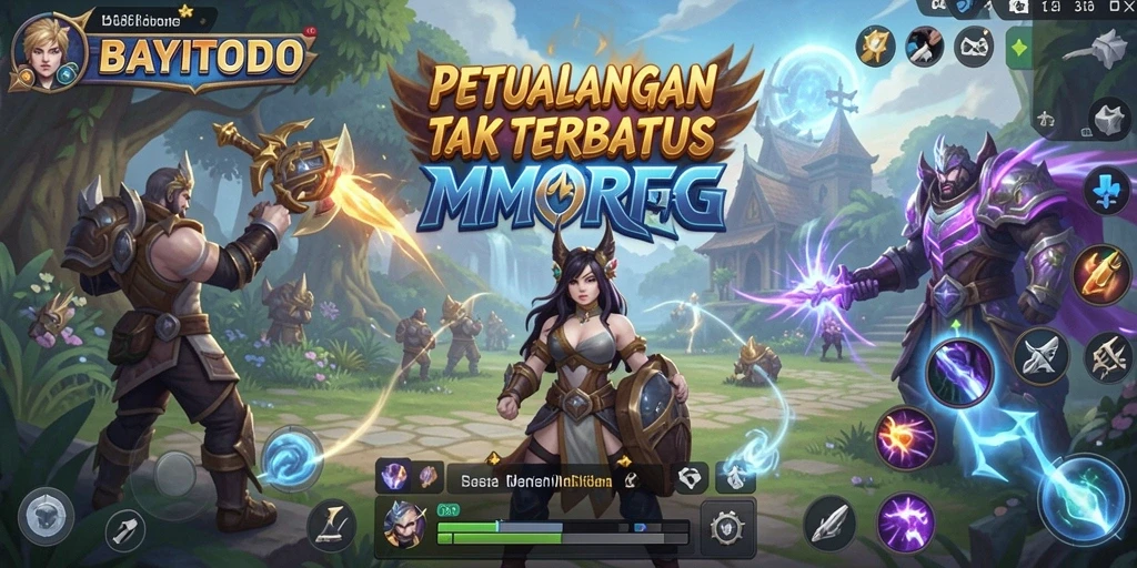 Tangkapan layar utama dari gameplay BAYITOTO yang menampilkan aksi seru dalam MMORPG.