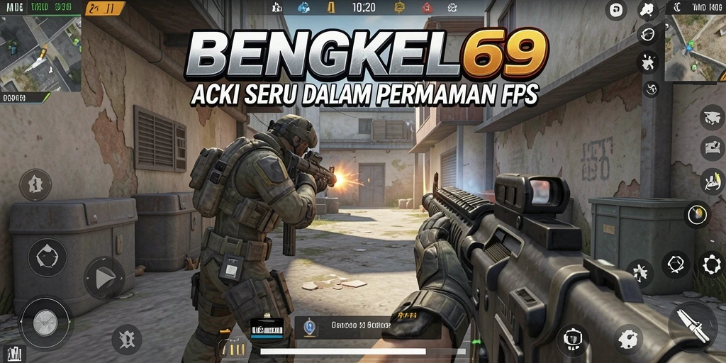 Tampilan intens dari aksi menembak dalam BENGKEL69.