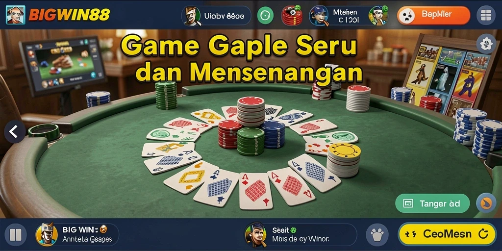 Screenshot gameplay Gaple menampilkan suasana kompetitif dan menyenangkan.