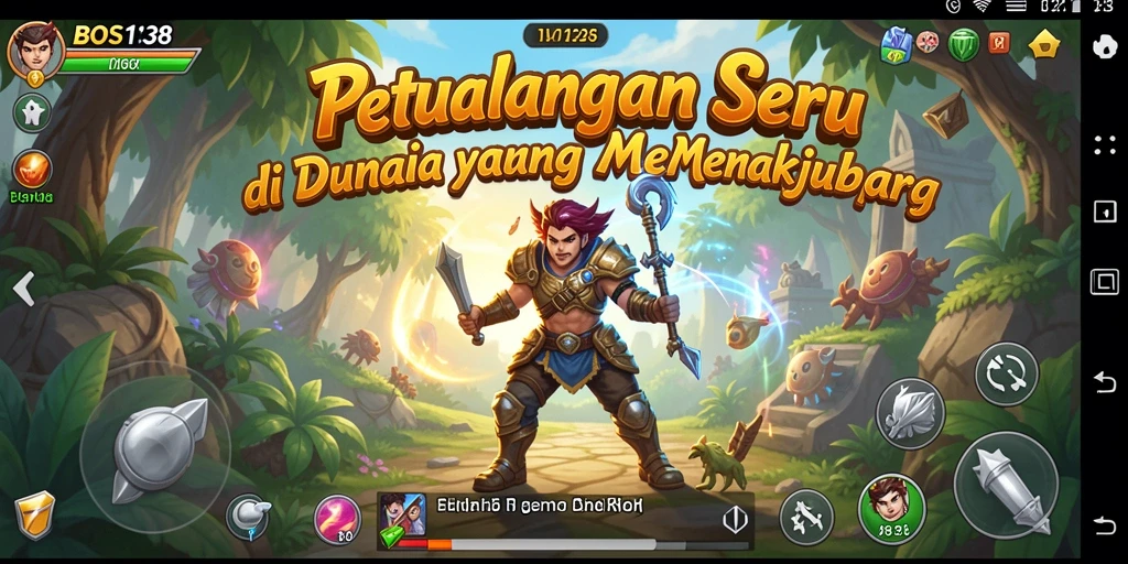 Tampilan gameplay seru di dunia petualangan yang menakjubkan.