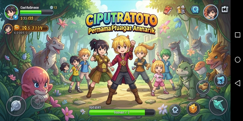 Screenshot utama menampilkan karakter anime dalam aksi pertarungan.