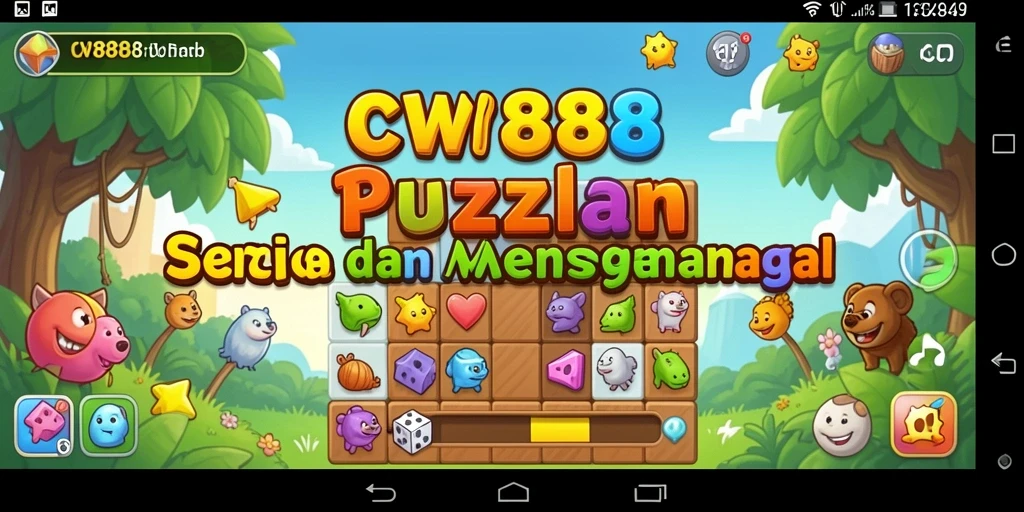 Tampilan menarik dari gameplay Puzzle CW8888 yang menguji kecerdasan.