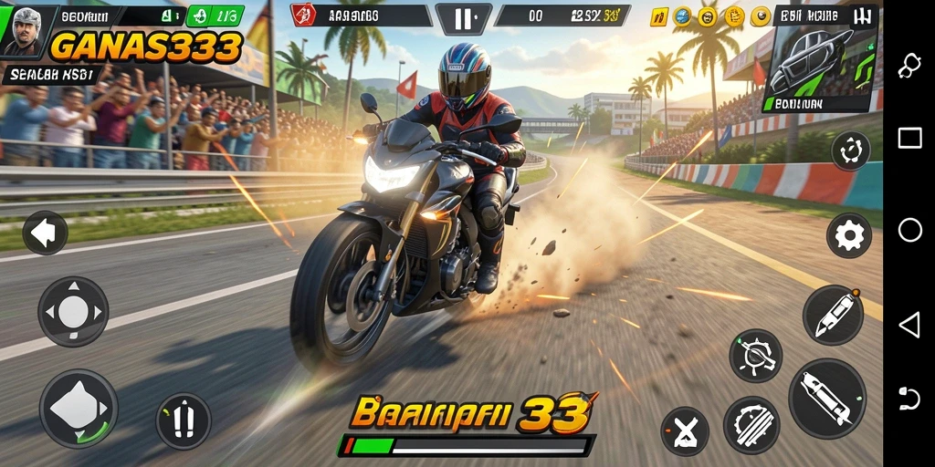 Gameplay seru balapan motor dengan grafis memukau.