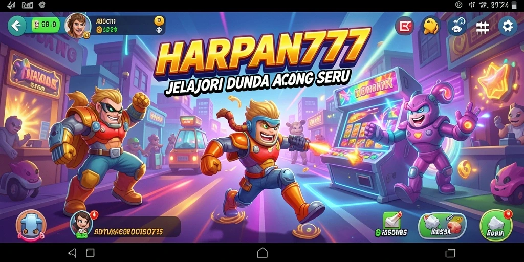 Tangkapan layar utama HARAPAN777 menampilkan gameplay Arcade yang dinamis.