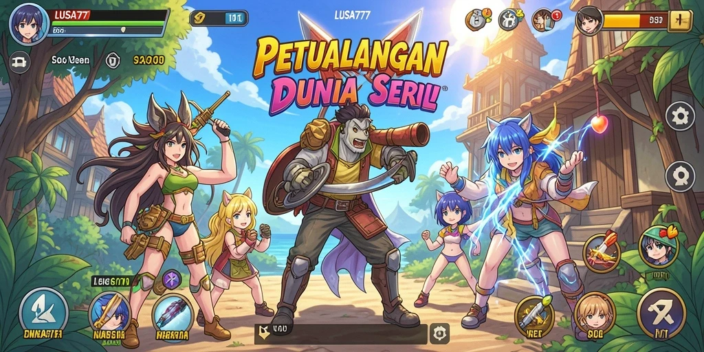 Tampilan gameplay seru dari LUSA777 yang penuh aksi dan petualangan anime.