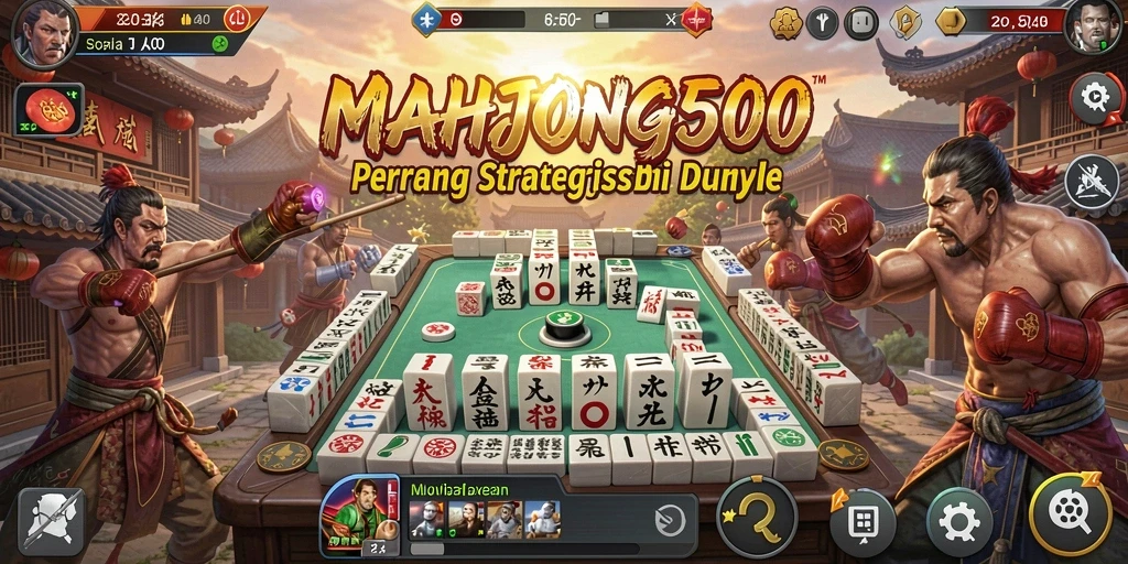 Screenshot gameplay MAHJONG500 menampilkan pertarungan epik di arena Battle Royale.