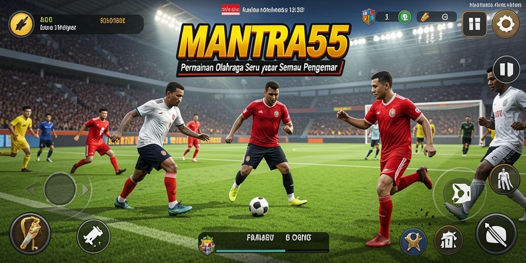 Tampilan gameplay menarik dari MANTRA55 yang menampilkan aksi olahraga.