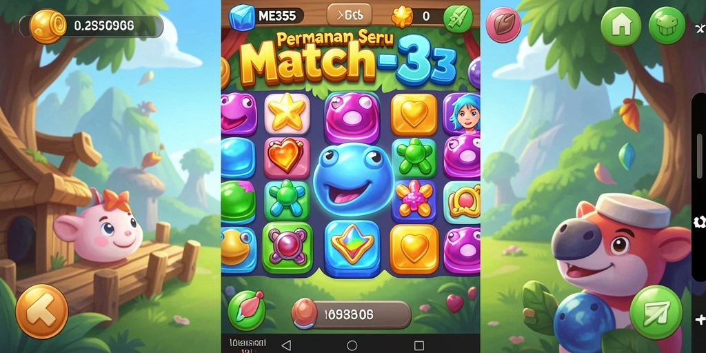 Tampilan gameplay ME355 dengan bola warna-warni yang menarik.