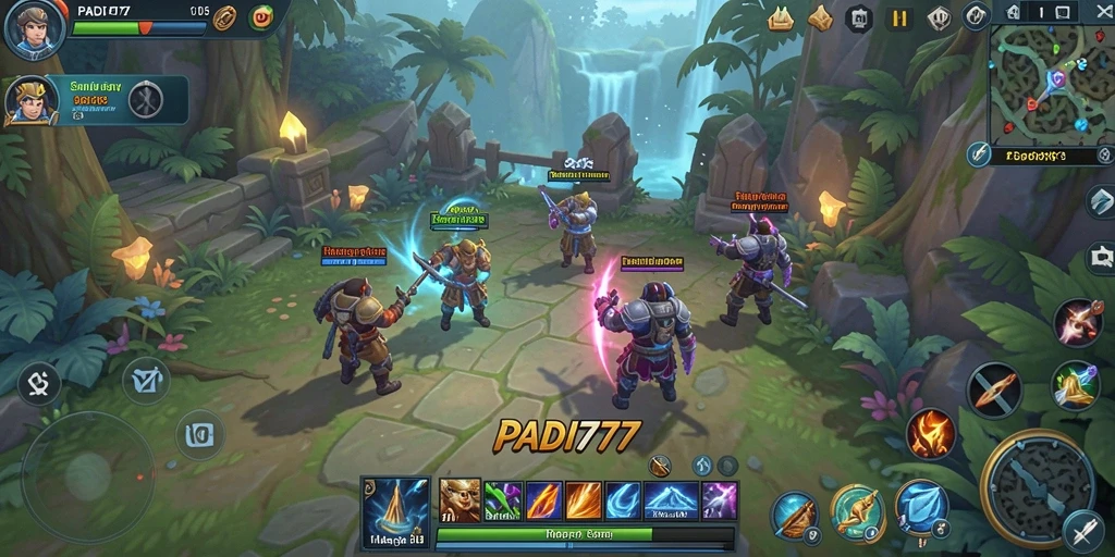 Tampilan gameplay PADI777 yang menampilkan pertarungan epik dalam dunia MMORPG.