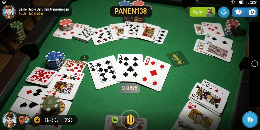 Tampilan menarik dari gameplay Gaple di PANEN138.