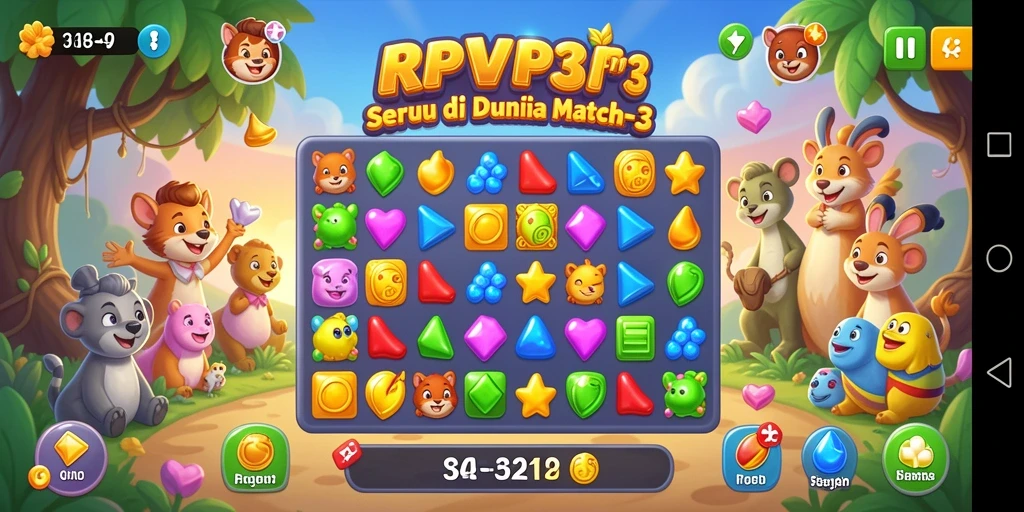Tampilan gameplay RPVIP3 yang penuh warna dan seru.