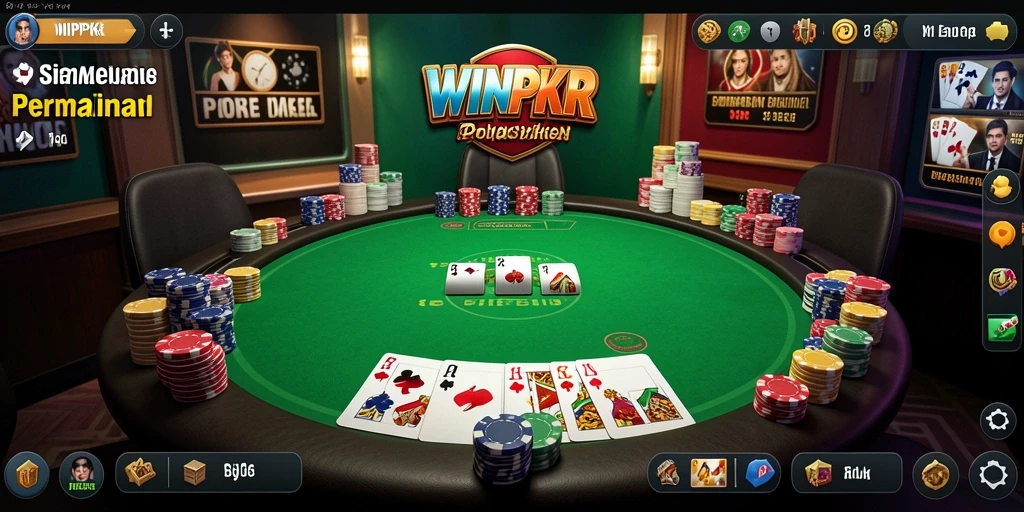 Tampilan gameplay WINPKR yang menampilkan aksi poker seru.