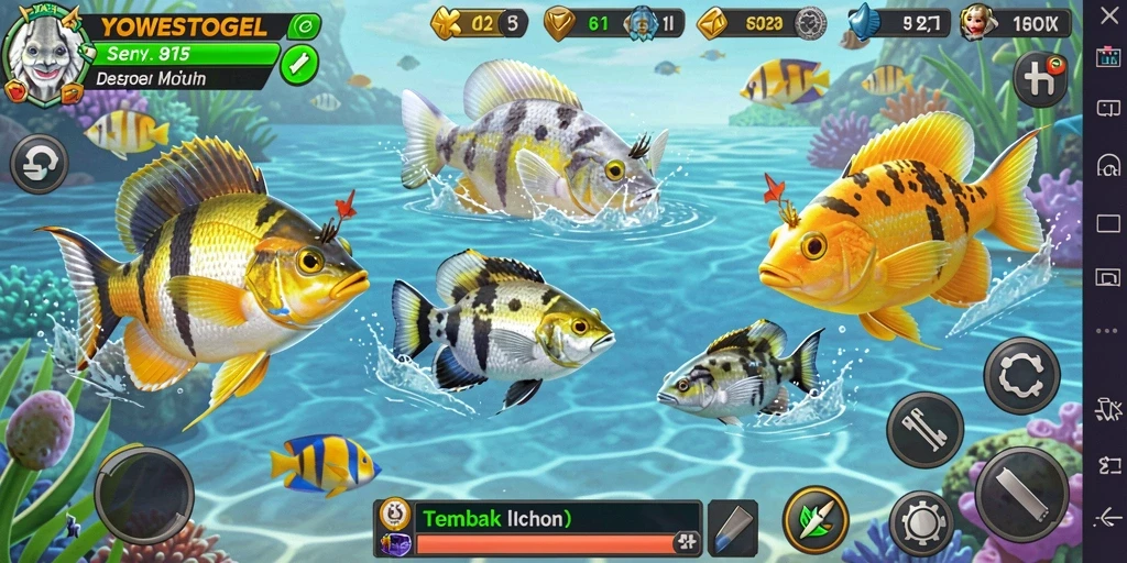 Screenshot gameplay Tembak Ikan YOWESTOGEL yang menegangkan.